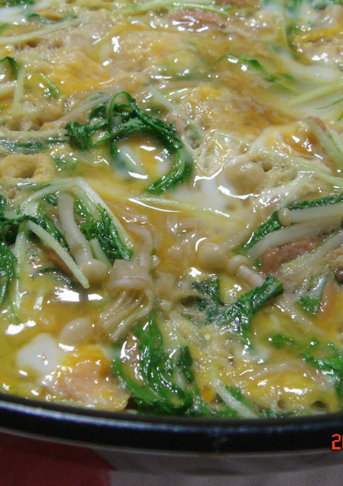 水菜とツナの卵とじ-レシピのメイン写真