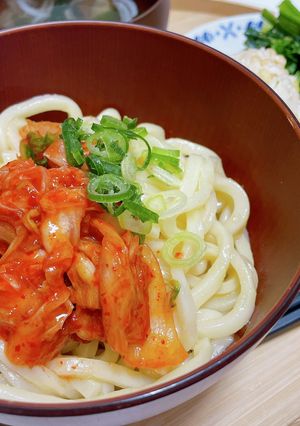 キムチ釜玉うどん-レシピのメイン写真