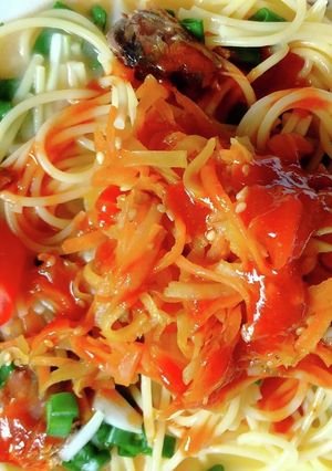 新玉ねぎとイワシのトマトパッツァパスタ-レシピのメイン写真