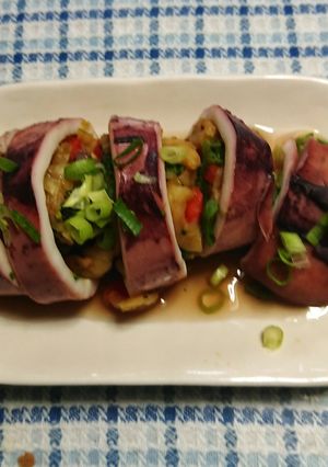 つぼ抜きいかのえびと野菜詰め-レシピのメイン写真