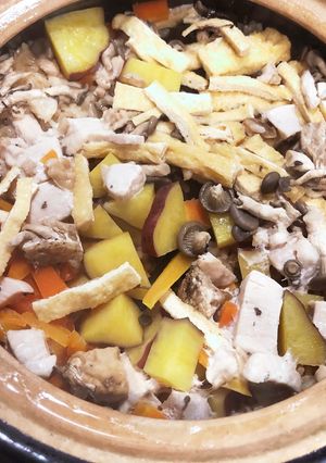 鶏と油揚げとさつま芋の炊き込みご飯-レシピのメイン写真