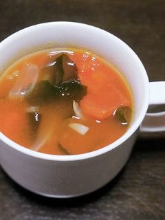 トマト缶とわかめでできる激うま簡単スープ-レシピのメイン写真