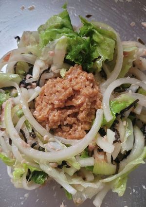 レタスと新玉ねぎの簡単！塩昆布サラダ-レシピのメイン写真