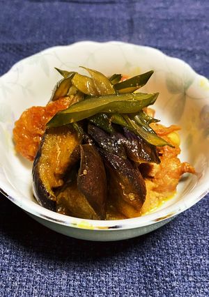 茎わかめ9.鶏ナスのカレー味(身内専用)-レシピのメイン写真