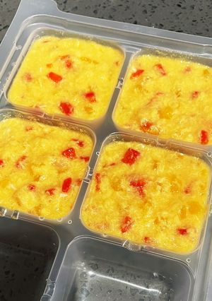 パプリカのふわふわたまごとじ　離乳食冷凍-レシピのメイン写真