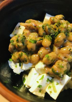 毎日の納豆●豆腐のネギ油炒めと-レシピのメイン写真