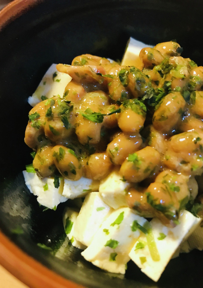 毎日の納豆●豆腐のネギ油炒めと-レシピのメイン写真