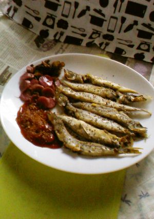 子持ちししゃものあげ焼き+自家製日野菜漬-レシピのメイン写真