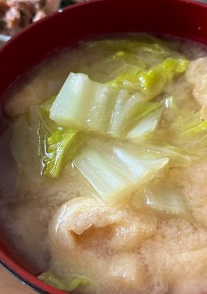 キャベツと油揚げのお味噌汁-レシピのメイン写真