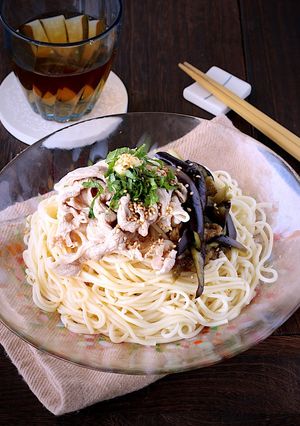 さっぱり美味♪茄子と豚しゃぶのそうめん-レシピのメイン写真
