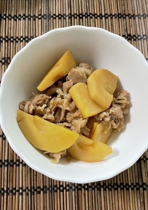 簡単♪母の味！たけのこと豚肉の煮物-レシピのメイン写真
