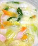 レンチン簡単♪野菜たっぷりホワイトスープ
