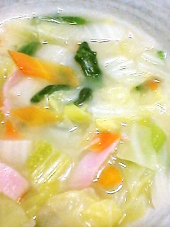 レンチン簡単♪野菜たっぷりホワイトスープ-レシピのメイン写真