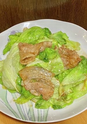 超簡単・豚バラ肉とレタスのサッと炒め-レシピのメイン写真