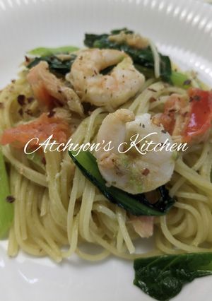 簡単!海老と鮭とアボカドのパスタ-レシピのメイン写真