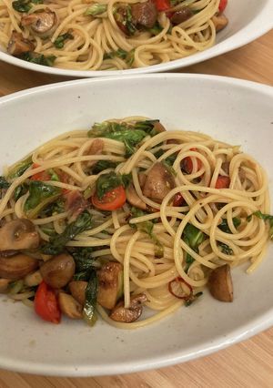 ブラウンマッシュルームのアンチョビパスタ-レシピのメイン写真