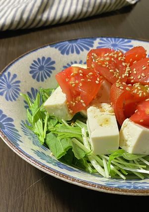 トマトと豆腐のノンオイルサラダ-レシピのメイン写真