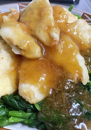鶏天とほうれん草の・おろしあんかけ-レシピのメイン写真
