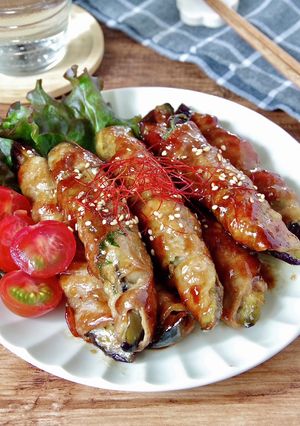 ☆簡単☆なすと大葉の甘辛肉巻き-レシピのメイン写真