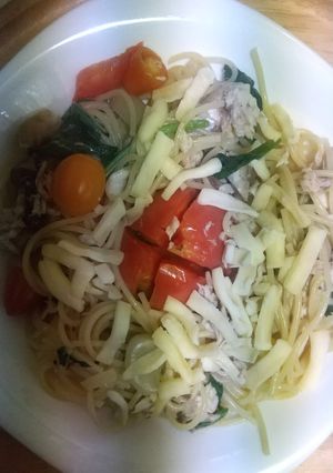丸ごとトマトと魚フレークパスタ-レシピのメイン写真