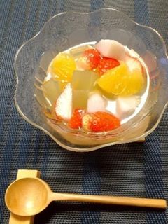 里芋と果物と緑茶寒天-レシピのメイン写真