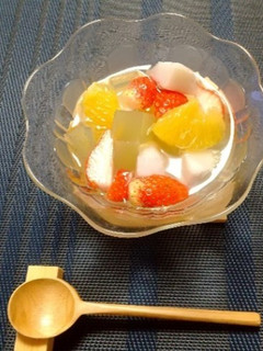 里芋と果物と緑茶寒天-レシピのメイン写真