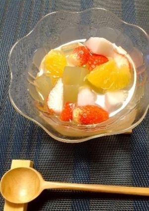 里芋と果物と緑茶寒天-レシピのメイン写真
