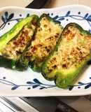 餃子餡で☆チーズピーマン肉詰め