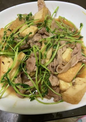 豚こまと厚揚げと豆苗のオイめん炒め-レシピのメイン写真