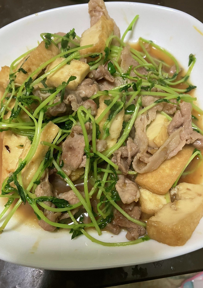 豚こまと厚揚げと豆苗のオイめん炒め-レシピのメイン写真