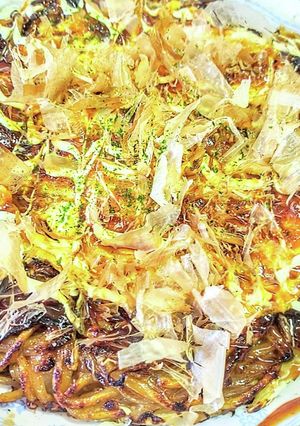 キャベツもやし山盛り簡単広島風お好み焼き-レシピのメイン写真
