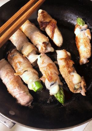 豚肉アスパラ巻き♡海苔&チーズ-レシピのメイン写真