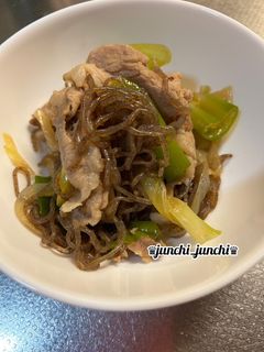 ★豚肉とネギと糸こんにゃくのすき焼き風★-レシピのメイン写真
