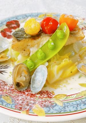 スズキとあさり春野菜の蒸し煮~魚の駅生地-レシピのメイン写真