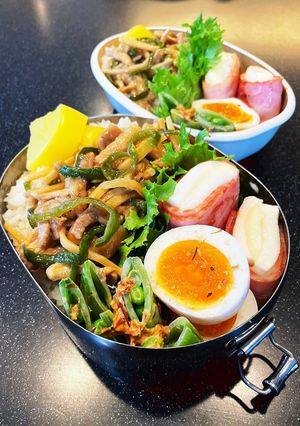 高校生弁当20234月18青椒肉絲弁当-レシピのメイン写真