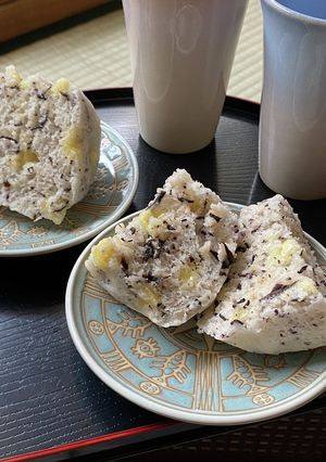 おにぎり風蒸しパン(赤しそひじきチーズ)-レシピのメイン写真