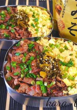 【お弁当レシピ】香ばし炙り味噌豚丼弁当-レシピのメイン写真