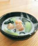 帆立貝柱とちんげん菜のクリーム煮