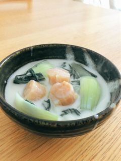 帆立貝柱とちんげん菜のクリーム煮-レシピのメイン写真
