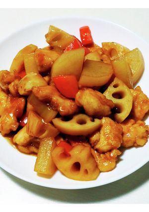 とりささみと根菜の黒酢あん-レシピのメイン写真