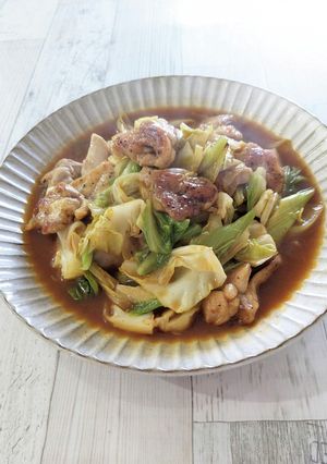 春キャベツと筍と鶏もも肉の甘辛炒め煮-レシピのメイン写真