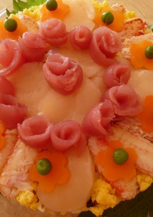 簡単！豪華❀祝い生ちらしケーキ！-レシピのメイン写真