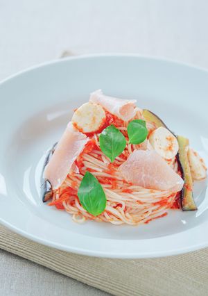 トマトと生ハムの冷製そうめん-レシピのメイン写真