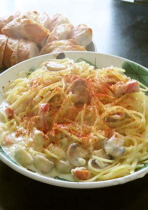 マッシュルームとベーコンのクリームパスタ-レシピのメイン写真