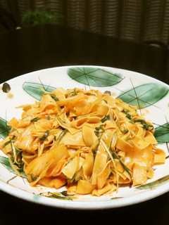 時短簡単水菜とキムチの干し豆腐炒め中華風-レシピのメイン写真