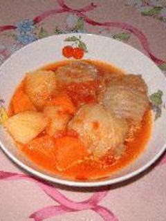 色んな野菜とグツグツ煮込んで~ロール白菜~トマト味-レシピのメイン写真