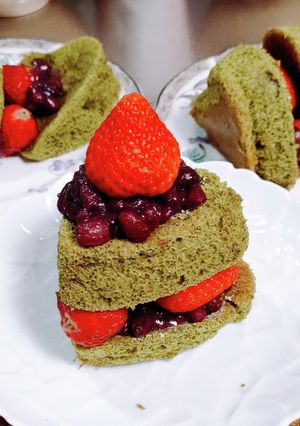 あんこといちごの抹茶パンケーキ-レシピのメイン写真