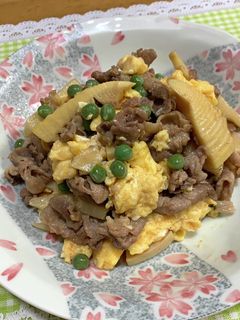 筍と豚肉の中華風ふわ卵炒め♪-レシピのメイン写真