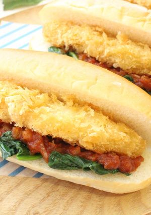 フィッシュサンド（トマト給食）-レシピのメイン写真