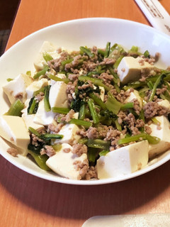 かぶの葉とひき肉のあまから豆腐いため-レシピのメイン写真